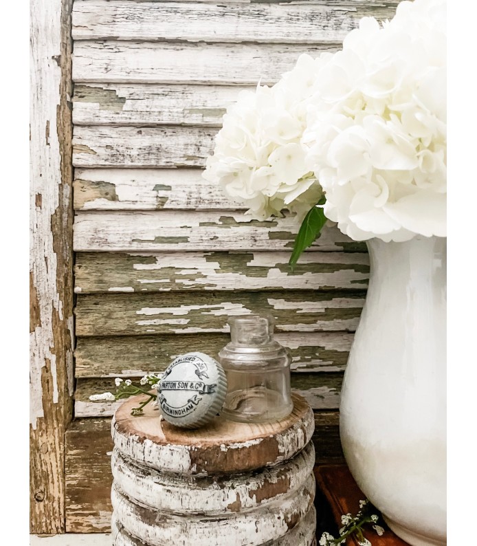 Antique English Rare Ironstone Button Top Lid w/ Base -  Parton & Son